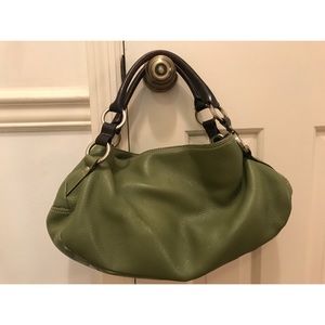 Hype olive green leather shoulder bag.